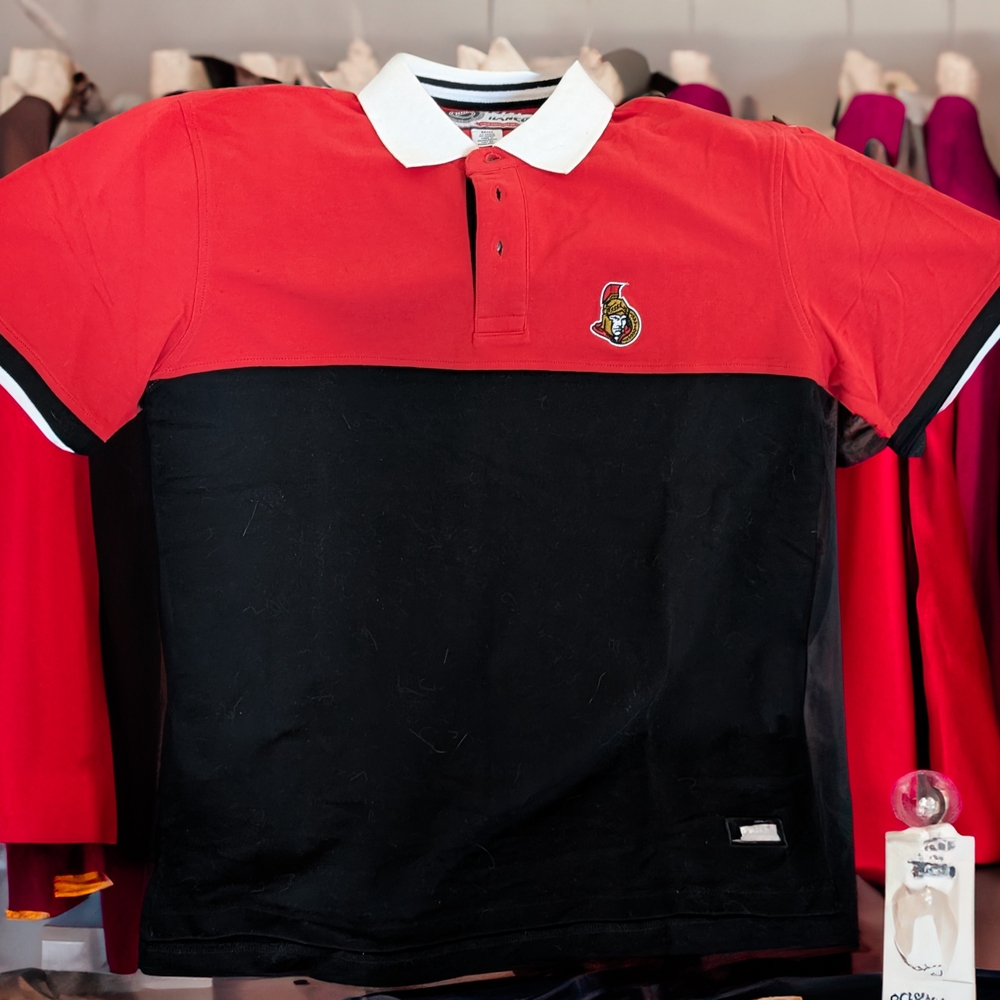 NHL Red and Black Polo Shirt